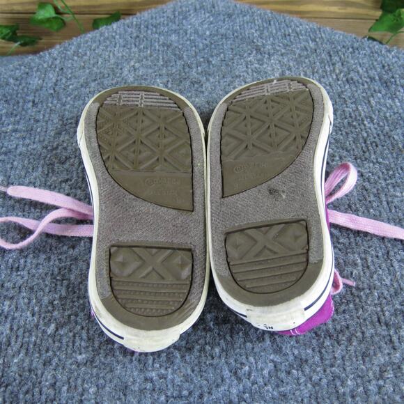 Converse Girls Sneaker‎ Low Top Sz T 9 Medium Purple Fabric Lace Up - Picture 5 of 5